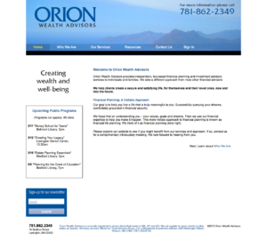Orion Wealth Advisors website
